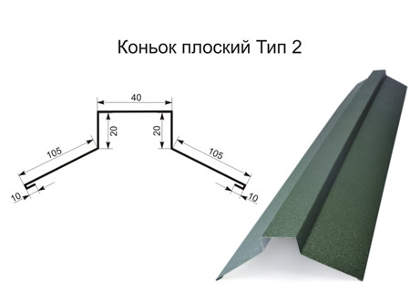 Коньок плоский 2 Таіл Коньок плоский 0,45 мм